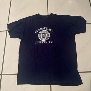 VTG 80s Georgetown Hoyas Shirt University Hanes Eagle Crest Logo S 19.5x24.5
